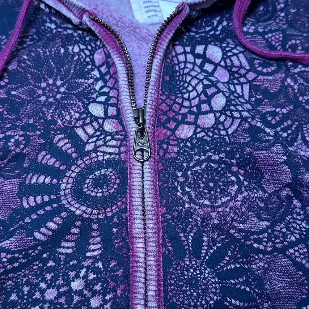 Billabong Vintage Y2K Purple Lace Geometric Burnout Hoodie - Picture 6 of 16